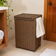 CESTO DE ROUPA SUJA ORGANIZADOR 70 LITROS FIBRA SINTETICA BANHEIRO LAVANDERIA
