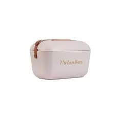 Bolsa Térmica Cooler Retrô Com Alça Em Couro 20 Litros - Polarbox - Pérola