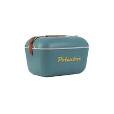 Bolsa Térmica Cooler Retrô Com Alça Em Couro 20 Litros  - Azul Esverdeado