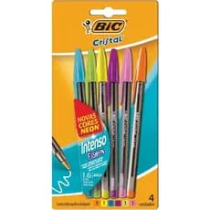 Caneta Bic Cristal 1.6 Ponta Grossa Intenso Fashion c/6 cores