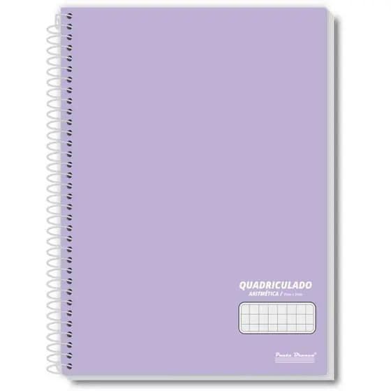 Caderno Quadriculado / Aritmética Universitário Grande 7x7mm 80fls Capa Dura Tons Pastel