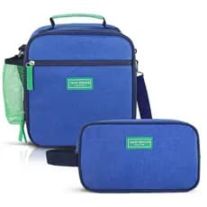 Bolsa Térmica Lancheira Necessaire e Necessaire Estojo Infantil Juvenil Escola Passeio Creche Menino Menina Alça Ombro
