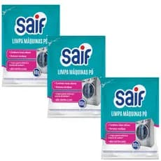 Kit Com 3 Limpa Máquinas De Lavar Roupas Saif Em Pó 80g