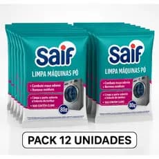 Kit Com 12 Limpa Máquinas De Lavar Roupas Saif Em Pó 80g