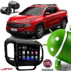 Central Multimídia Android Som Jr8 Diamond 9 Polegadas Fiat Toro 2016 à 2022 c/ Câmera Ré