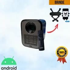 Projetor Multimídia com Sistema de Som Home Theater Integrado Sistema Android 9 + Suporte de Celular