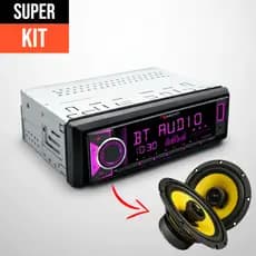 Super Kit Radio Som Mp3 Automotivo Nakamichi Nqe514b Usb Bluetooth Fm + Altos Falantes 6.5 Poleg Nakamichi 2 Vias 35Hz