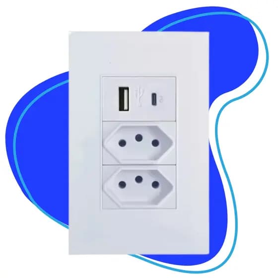 Tomada De Parede Universal USB Bivolt Com Espelho Original Envio Imediato e Inmetro