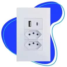Tomada De Parede Universal USB Bivolt Com Espelho Original Envio Imediato e Inmetro