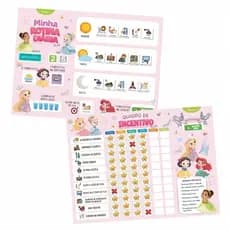 Kit Quadros Educativo Infantil Quadro de Incentivo e Regra + Quadro de Rotina Diária