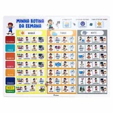 Quadro Rotina Semanal Infantil Magnético Imã Geladeira Planejamento Organização Criança Educativo 105 Tags Montessori