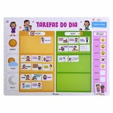 Quadro Tarefas do Dia Rotina Infantil Magnético Imã Geladeira Educativo Montessori Autonomia Hábitos Recompensa Emoções