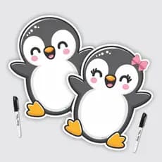 Lousa Quadro Magnético Imã de Geladeira Pinguim com Caneta