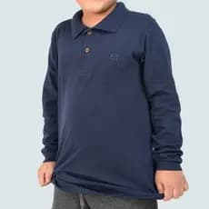 camisa manga longa infantil gola polo 100% Algodão masculino 10ao16