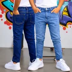 Calças Masculina Lycra Infanto Infantil Juvenil C/regulador Interno Menino Jeans