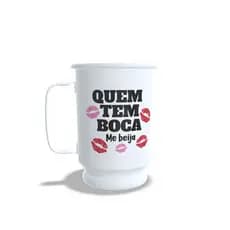 Caneca de Aluminio Personalizada - Me Beija
