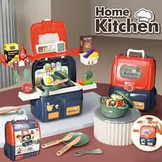 Cozinha Infantil com Comidinha Kit Fogão de Brinquedo Maleta Pia Menina Menino Chef Panelas Panelinhas Comidinhas Maleta