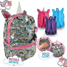 Mochila Infantil Menina Unicórnio Costas Feminina Grande