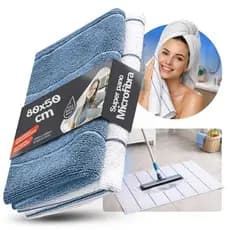 Kit  Panos Microfibra de Limpeza alta absorção Multiuso