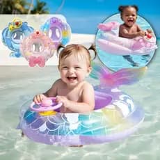 Boia Infantil Piscina Inflável Praia Verão Bebê Com Volante Com Buzina
