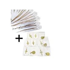 Corrente Dourada Aço Inox 20 + 20un Pingente Dourado Atacado
