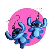 Brincos Lilo Stitch Azul Disney Ohana Desenho Anime Bicudos