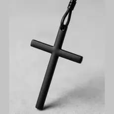 Colar  Crucifixo All Black Regulável