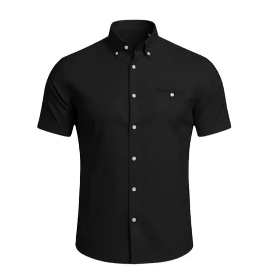 Camisa Masculina Manga Curta Com Elastano - Camisa para Escritório, Igreja e Trabalho