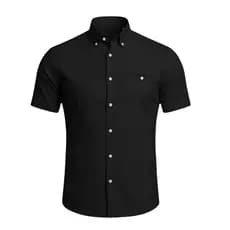 Camisa Masculina Manga Curta Com Elastano - Camisa para Escritório, Igreja e Trabalho
