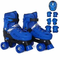 Patins Roller 4 rodas Quad Tamanho Regulável 29 até 40 rosa e azul + KIT PROTEÇÃO!!