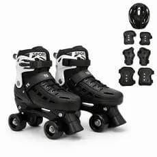 Patins Quad 4 rodas Tamanho Regulável 29 até 40 rosa e azul + KIT PROTEÇÃO!!