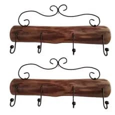 2 Porta Toalha cabide com gancho Banheiro Decoracao Rustica Banho Rosto Cabide