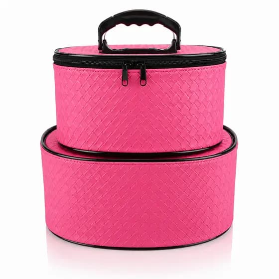 Kit 2 Maletas Frasqueiras com ZIPER Make up Viagens