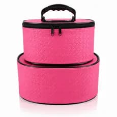 Kit 2 Maletas Frasqueiras com ZIPER Make up Viagens