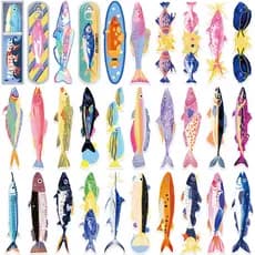 30 Peças Marcadores De Peixe Coloridos De Desenho Animado Lindos Presentes Pequenos DIY Papel Decorativos Criativos