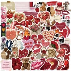 50 Pçs Retro Coração Amor Adesivos Casais Festival Celebração Casamento Pequenas Decorações