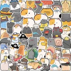 50 Pçs Bonito Dos Desenhos Animados Gatos Adoráveis Adesivos Para Guitarra Notebook Portátil DIY Decorações Presentes