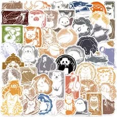 50 Peças Adesivos De Carimbo Postal De Animais De Desenho Animado Fofos Faça Você Mesmo Presentes Para Crianças