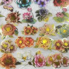50 Peças Lindas Flores Com Bordas Douradas Adesivos DIY Elegantes Decorações Florais Presentes Criativos Para Festas