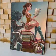 Quadro placa decorativa Tattoo Bela e a Fera 20x30  Alta Qualidade 4k