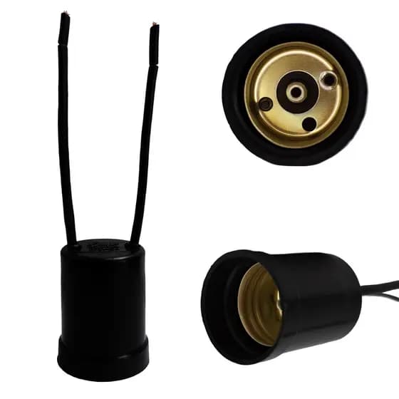 30 Peças de Soquete Com Rabicho Para Lâmpada Bulbo E27 250V Preto 2A