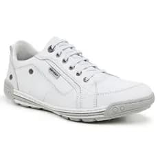 Sapato Sapatênis Casual Branco Para Médicos e Enfermeiros Em Couro Legítimo - Conforto Total Com Palmilha em Gel.