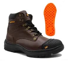 Botina Coturno Bota Caterpillar Masculino Em Couro Legítimo Biqueira Reforçada