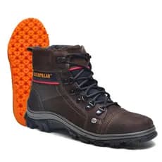 Bota Coturno Caterpillar Masculino Original Em Couro Legitimo + Palmilha Gel Ortopédica Ref2187