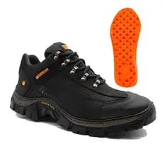 Bota Masculina Caterpillar Em Couro Legitimo Cat Inteira Costurada Macia E Confortável + Palmilha em Gel