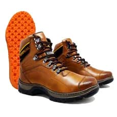 Bota Caterpillar Masculino Couro Legitimo Macia Confortável E Biqueira Resistente + Palmilha em Gel