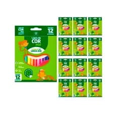 Kit 12 Caixas Lapis De Cor MINI Sextavado Atacado Escolar