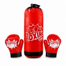 Kit Saco Pancadas Boxe Infantil 3 Peças com Luvas Menino