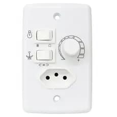 Controle Ventilador Chave Rotativa Bivolt com Tomada para Parede