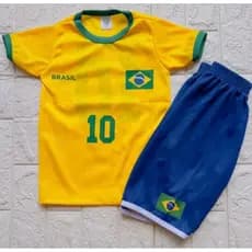 CONJUNTO INFANTIL BRASIL COPA CAMISETA E SHORTS